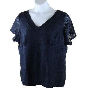 EMMA JAMES 3X Short Sleeve Casual Knit Top 50"Bust